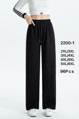 Штани жіночі палаццо "Kenalin" стрази №2200-1 р.2/3XL,3/4XL,4/5XL,5/6XL (48-56) 2200-1 фото