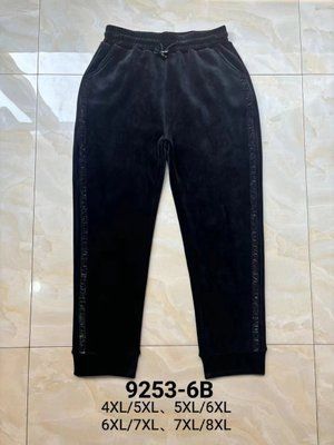 Жіночі велюрові штани на хутрі, манжет, лампас №9253-6В р.4/5XL,5/6XL,6/7XL,7/8XL 9253-6В фото