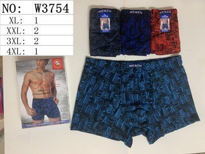 Трусы-боксеры "Wenzhi" №W3754 р.XL,2XL,3XL,4XL W3754 фото