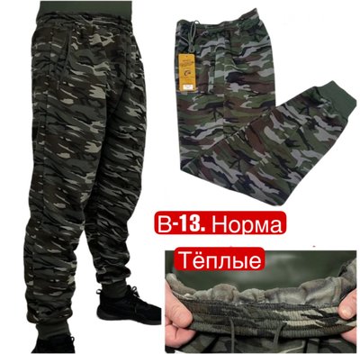 Брюки мужские норма на флисе, манжет,боковой карман №R41218 р.M-4XL (46.48,50,52,54,56) R41218 фото